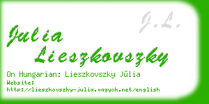 julia lieszkovszky business card